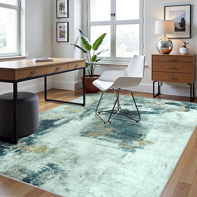 6x9 Area Rugs for Living Room Rug Washable: Abstract Rug for Dining Room - Image 3