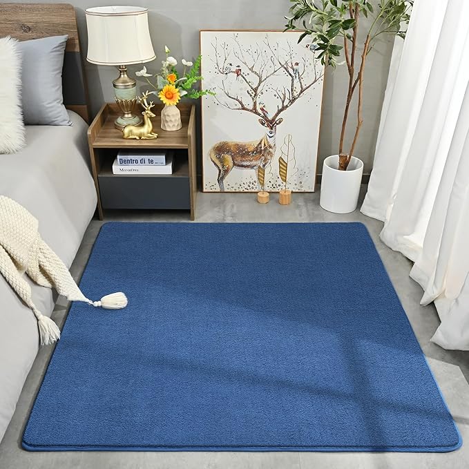 Amearea 4x4 Square Area Rugs for Bedroom Living Room, Modern Blue Thickened - Image 8