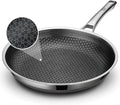 SNOWCLAD 12 Inch Hybrid Nonstick Frying Pan, Stainless Steel Skillet, by SNOWCLAD