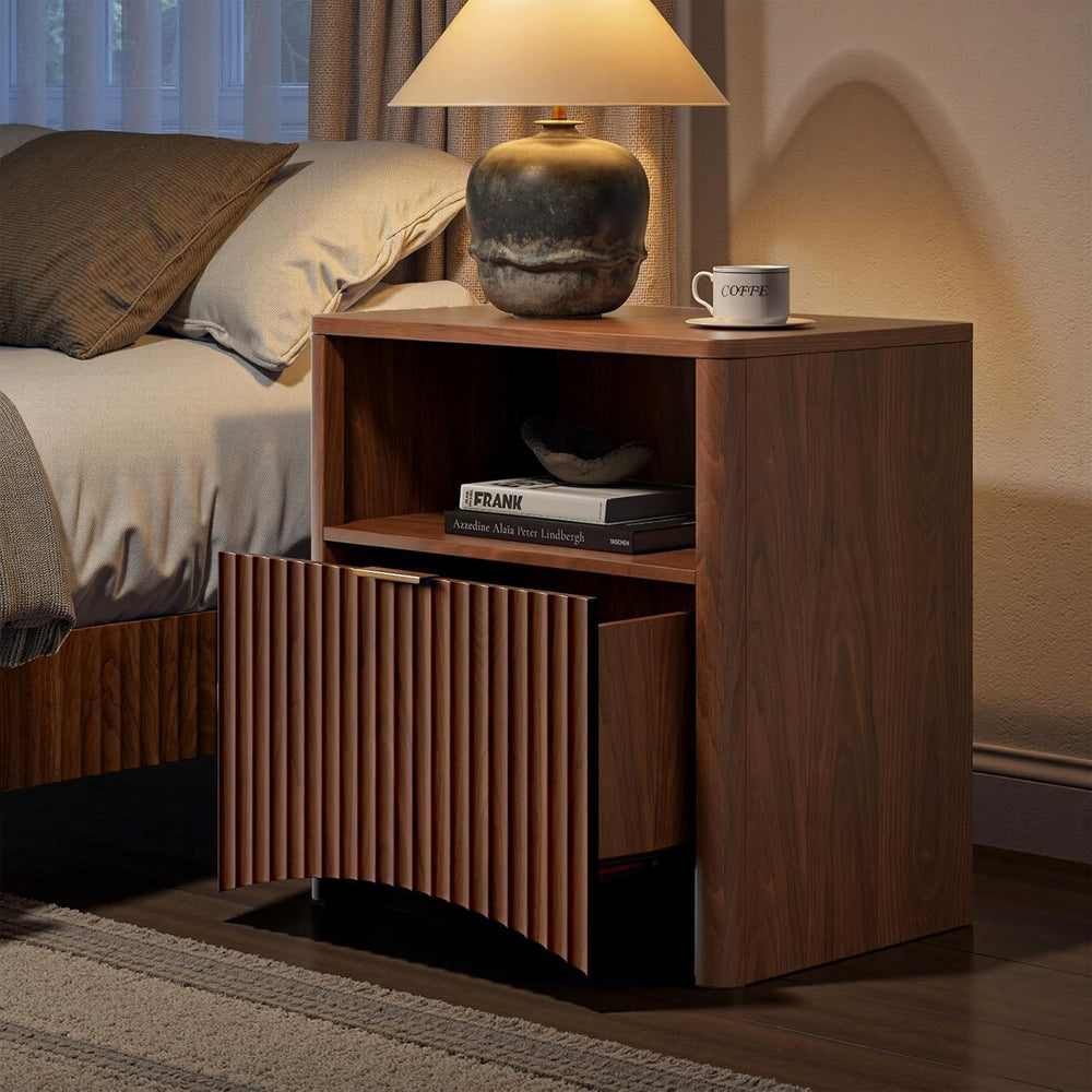 Evermagin 3-Piece Bedroom Set, 54" 6-Drawer Dresser, 2 Nightstands, Walnut