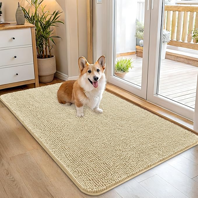 OLANLY Dog Door Mat for Muddy Paws 45x27, Absorbs Moisture and Dirt, Absorbent by OLANLY