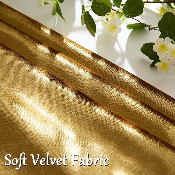 GIGIZAZA Gold Velvet Decorative Throw Pillow Covers - Image 3