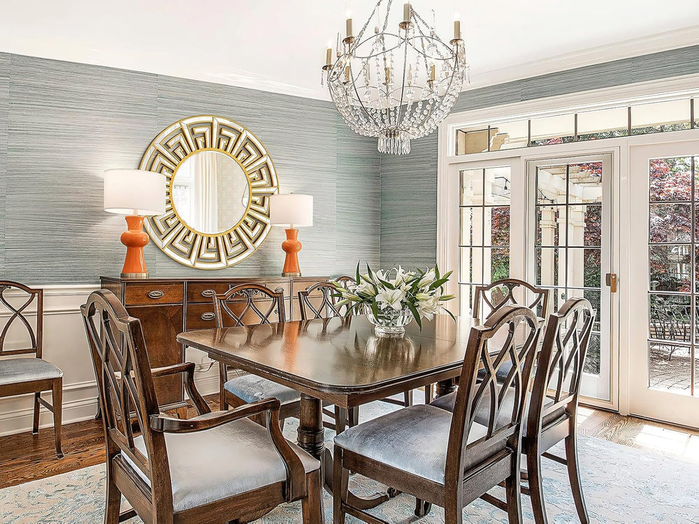 35.5"x35.5" Large Round Mirrors for Wall Decor Living Room, Gold De...