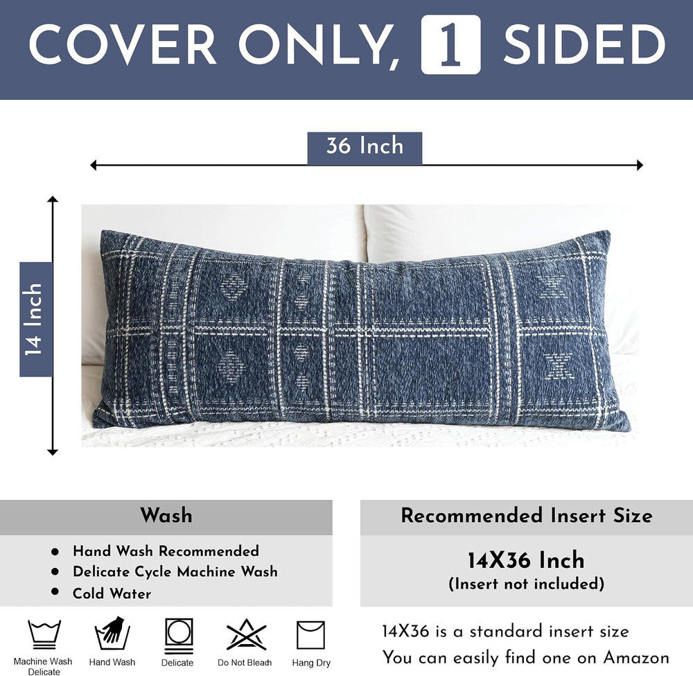 BlissBlush Decorative Lumbar Pillow Cover 14x36, Long Decorative Throw Pillow...