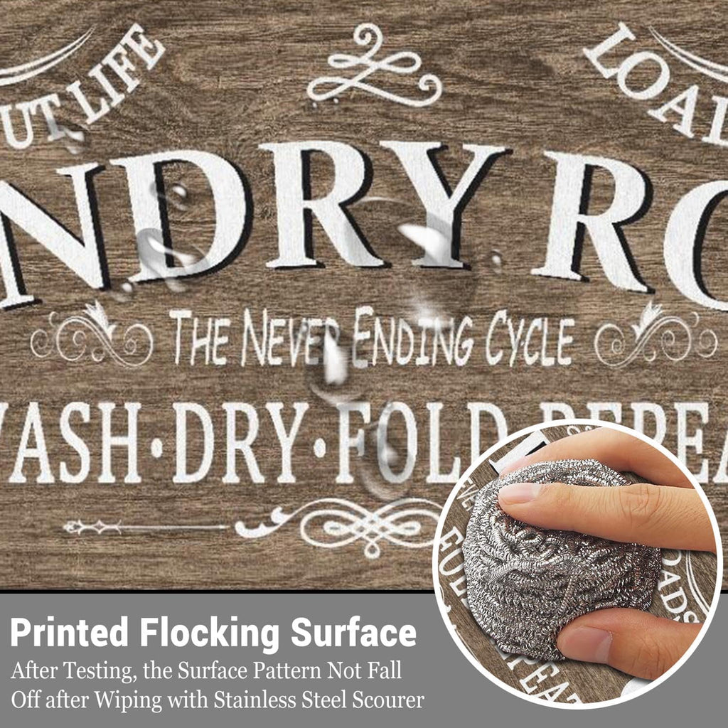 Non Slip Laundry Room Rug - Farmhouse Kitchen Floor Mat -Laundry Room Rug- Runner Decor -Washable Floor Carpet for Washroom Mudroom Kitchen Bathroom Hallway-20 x59
