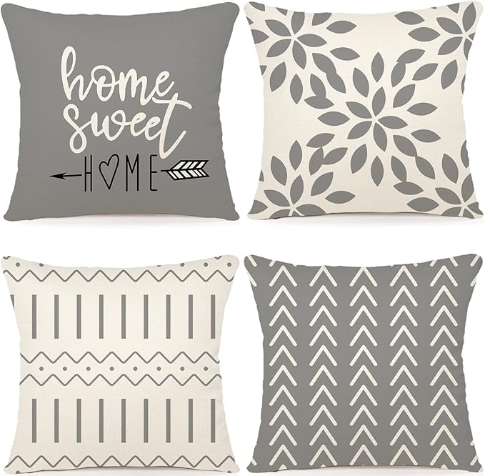YCOLL Pillow Covers 16x16 Set of 4, Modern Sofa Throw Pillow Cover, Decorative by PillowCoversExpert
