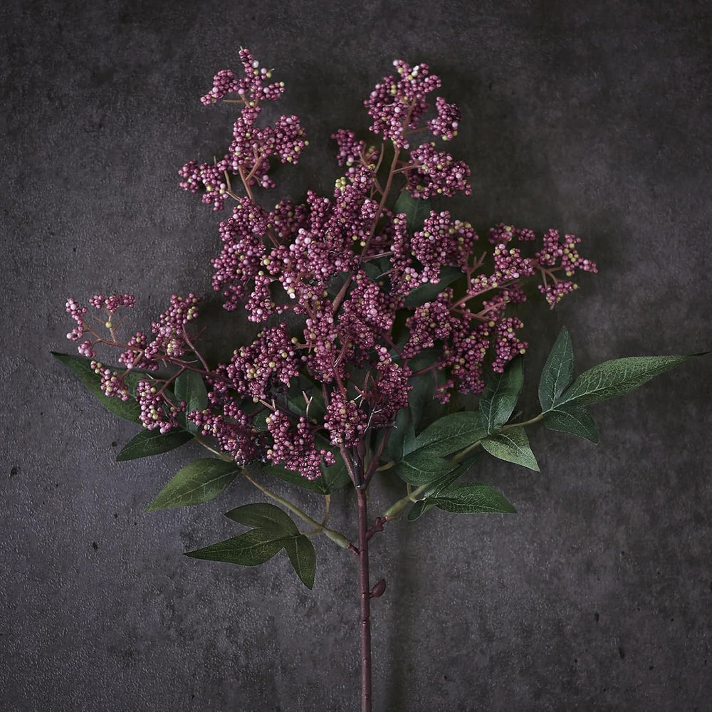 6Pcs 17"Lifelike Artificial Nandina Berry Stems for Vase Decor(Dusty Plum)