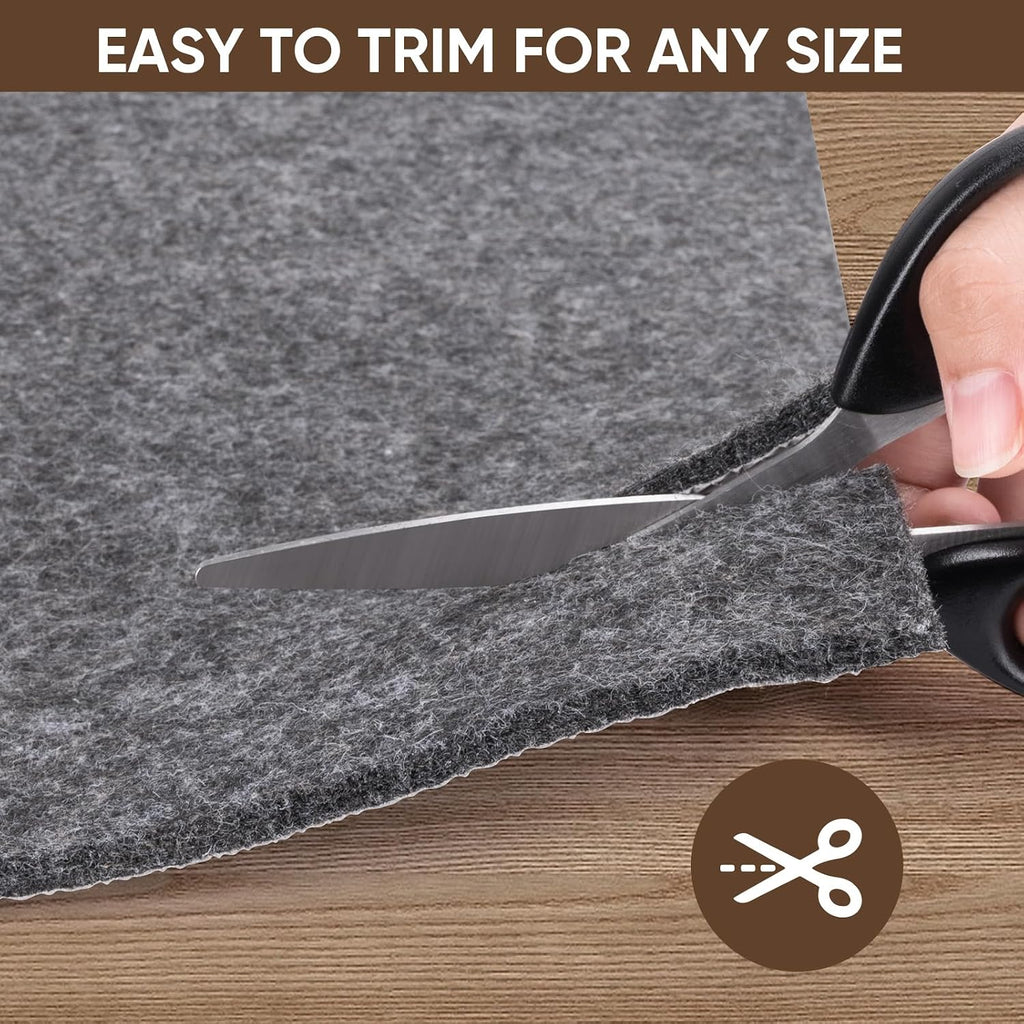 BALEINE Felt Non Slip Rug Pads, Extra Large 1/4" Thick Felt and Rubber Backing, Shock Absorbing Carpet Pad for All Carpets and Hardwood Floors (4x6 Ft)