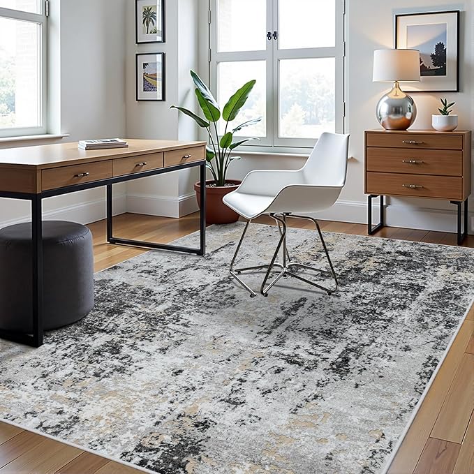 5x7 Area Rugs for Living Room Rug Washable: Abstract Rug for Dining Room - Image 3