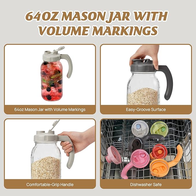 Soligt Glass Mason Jar Pitcher - Image 4
