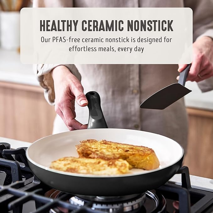 GreenLife 2-Piece Nonstick Frying Pan Set, 8” & 10” Skillets, Non-Toxic Ceramic - Image 2