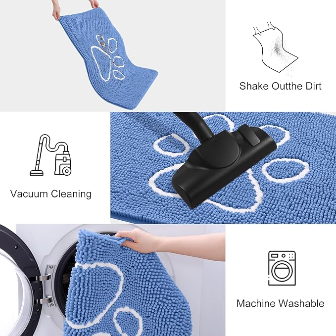 Smiry Dog Door Mat for Muddy Paws, Absorbent Dirt Trapper Non Slip Quick Dry - Image 6