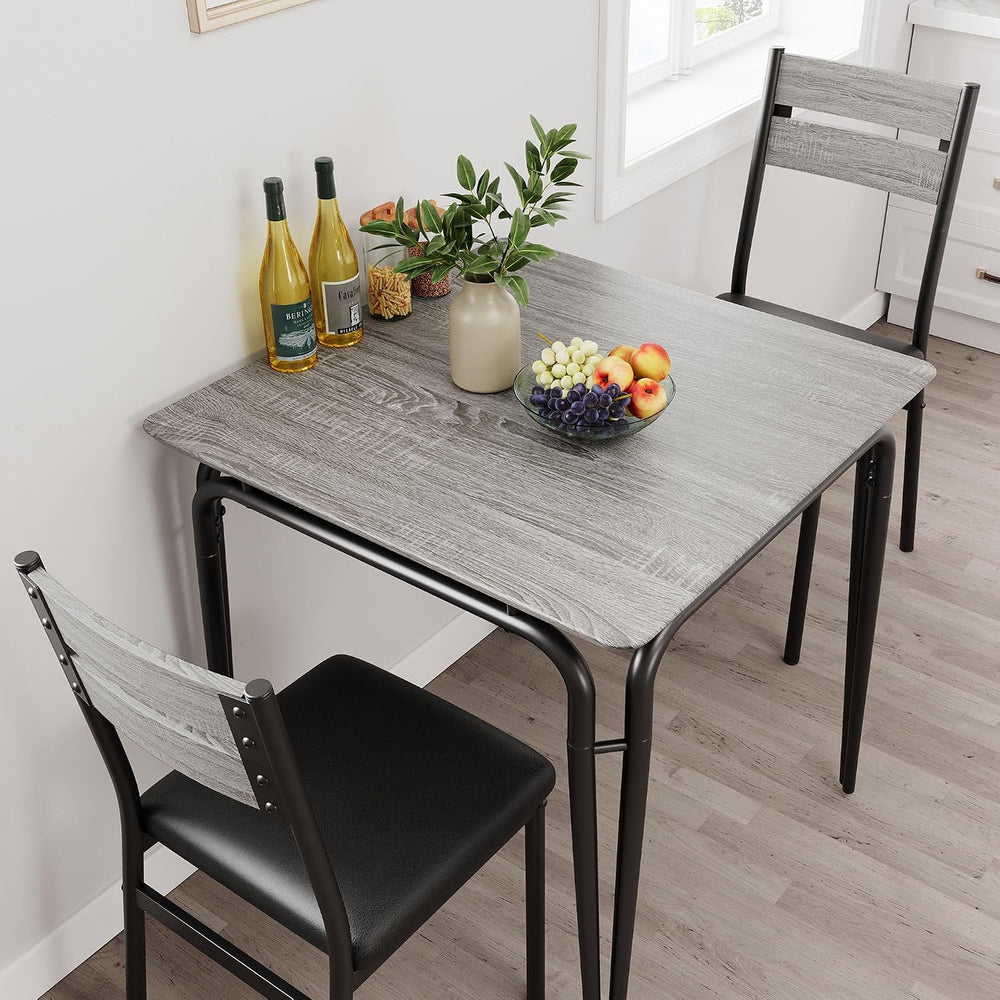 GarveeHome Dining Table for 2, Small Table and Chairs Set of 2, Square Dinett...