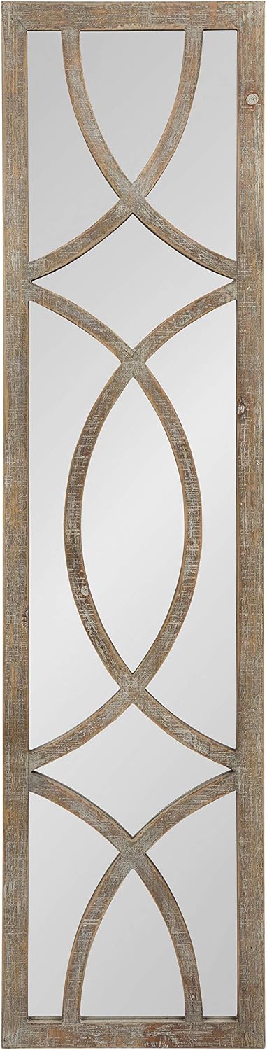 Kate and Laurel Tolland Decorative Wooden Panel Wall Mirror, 12" x 48&qu...