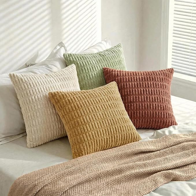 Fancy Homi 4 Packs Boho Fall Euro Decorative Throw Pillow Covers 26x26 Inch - Image 8