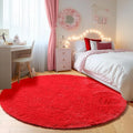 ONASAR Red Round Rugs 5ft for Bedroom Living Room, Fluffy Circle Area Rug for by ONASAR