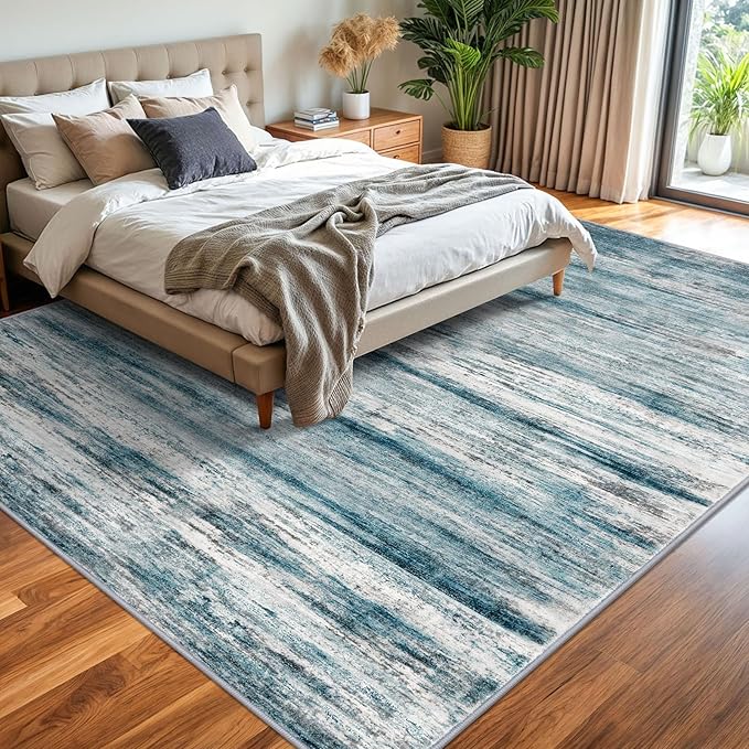 KOZYFLY Area Rug 9x12 Modern Ombre Living Room Rug, Washable Large Thin Rugs - Image 7