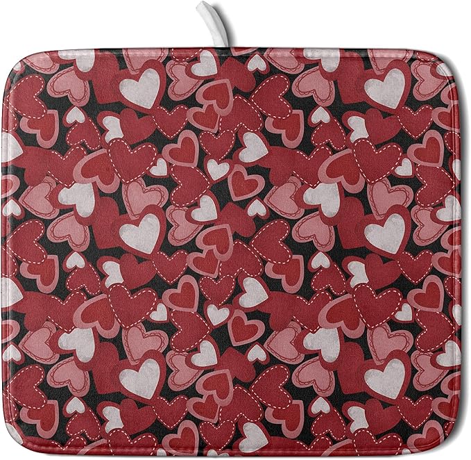 Valentines Day Dish Drying Mat for Kitchen Counter 18x16 Inch Love Drying Mat by Trongr