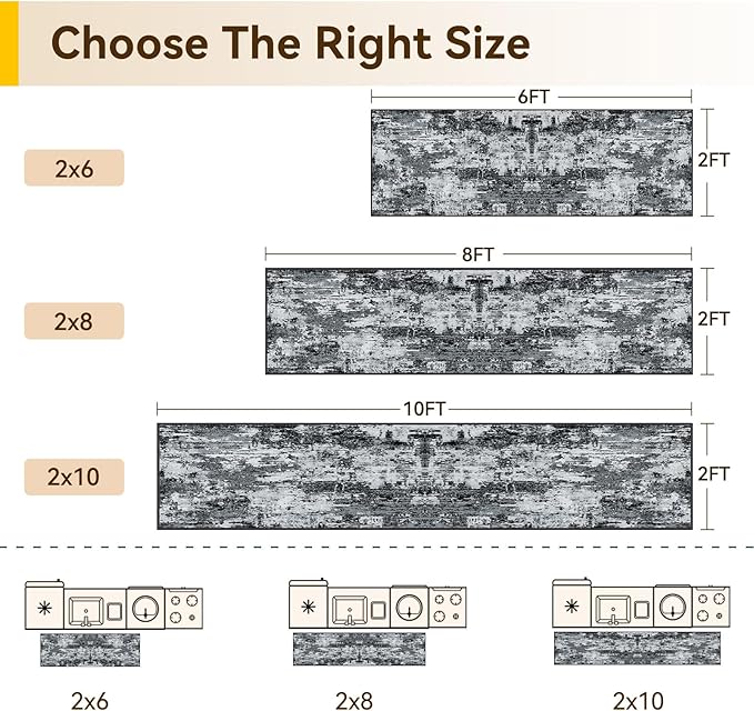 Washable Area Rugs 2'x8' Non-Slip Modern Abstract Soft - Image 2