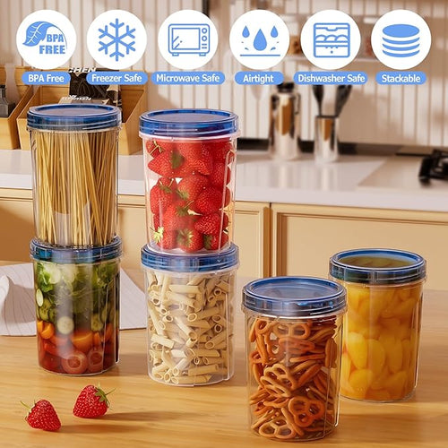 6 Pack-32 OZ Freezer Storage Containers, Round Plastic Containers - Image 2