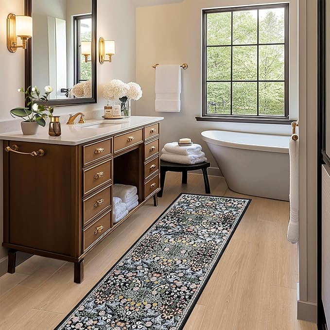 Runner Rug for Entryway: 2.6x8 Kitchen Rugs Non Slip Washable Ultra-Thin Soft - Image 5