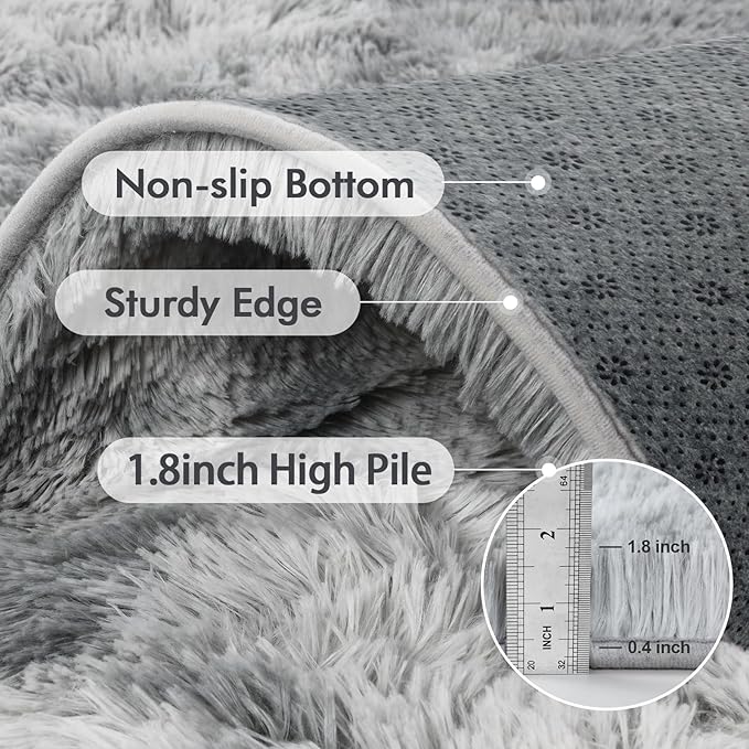 5x8 Ft Large Shag Rugs for Living Room, Tie Dyed Ultra Soft Fluffy Furry Area - Image 5