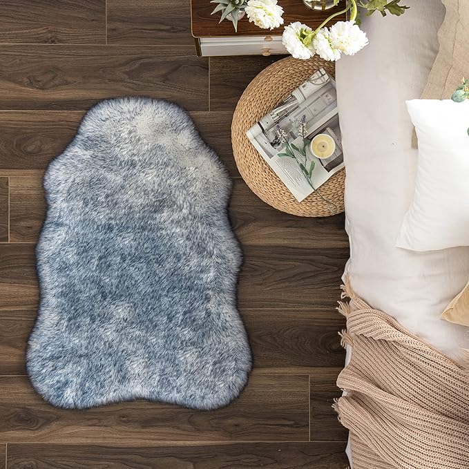 Ashler HOME DECO Soft Faux Fox Fur Rug Chair Couch Cover Area Rug - Image 3