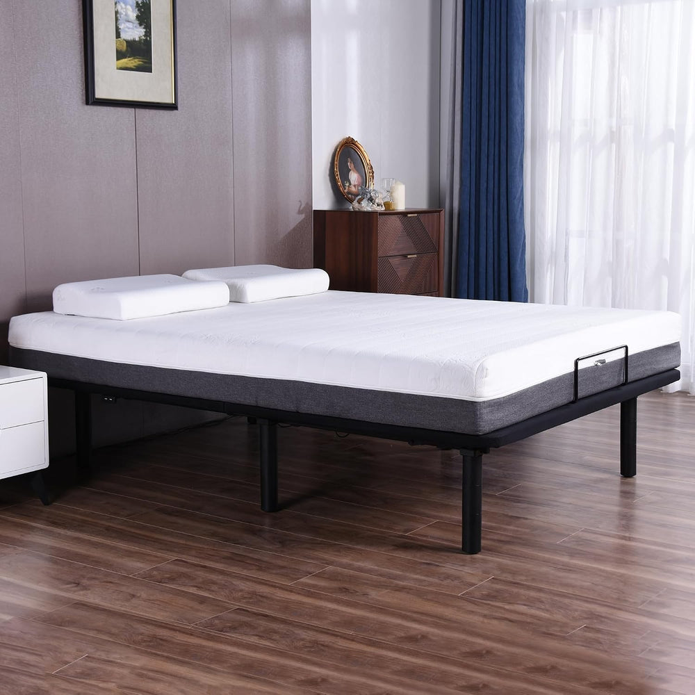 Fromann Adjustable Bed Frame Queen Bed Base for Bedroom, No Tools Assembly