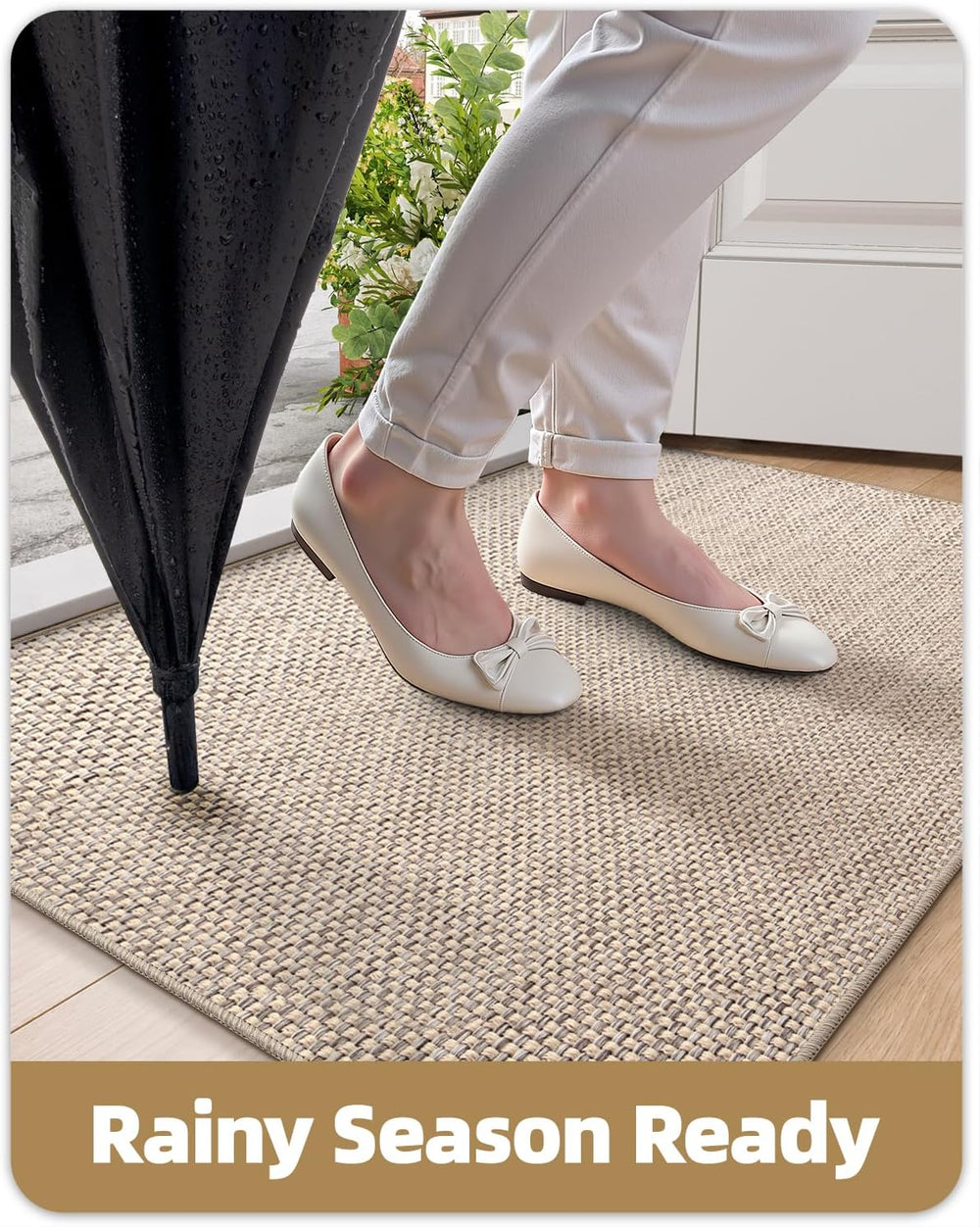 Color&Geometry Ultra-Thin Indoor Door Mat Entrance, 24"x36" Hea...