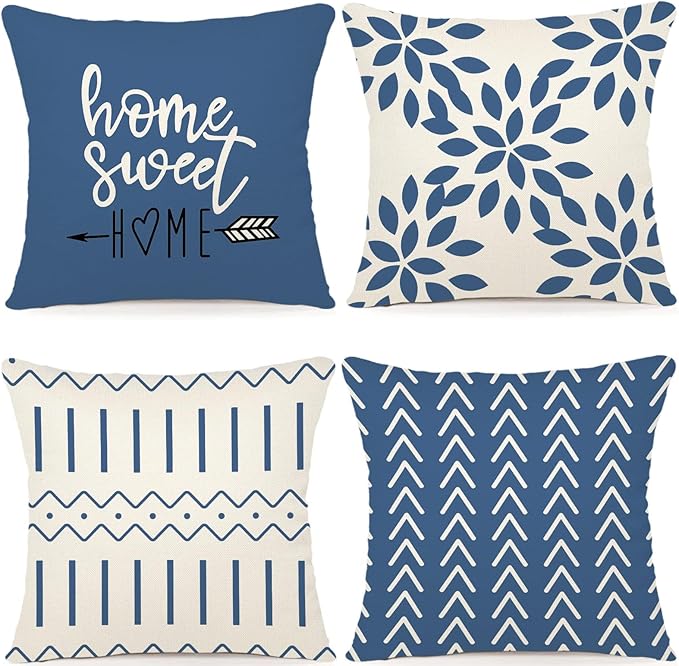 YCOLL Pillow Covers 18x18 Set of 4, Modern Sofa Throw Pillow Cover, Decorative by PillowCoversExpert