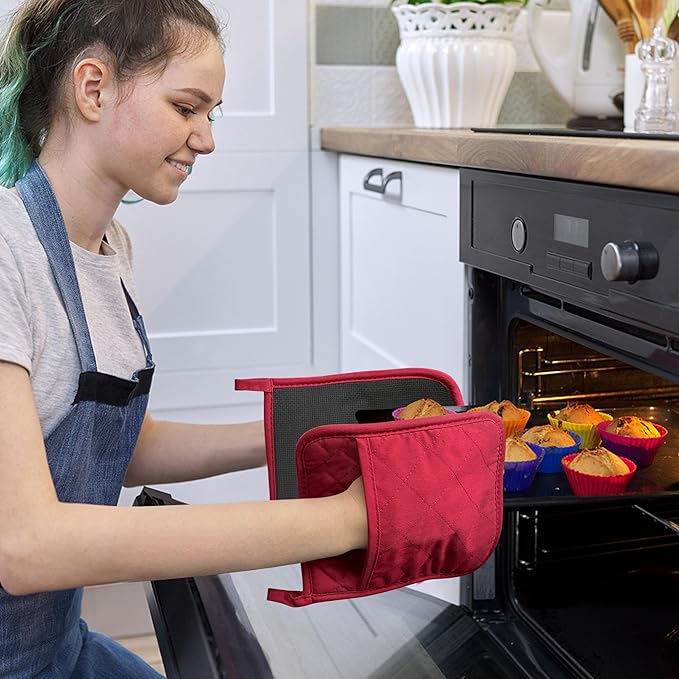 2Pcs Cotton and Neoprene Oven Pads Pot Holders - Image 4