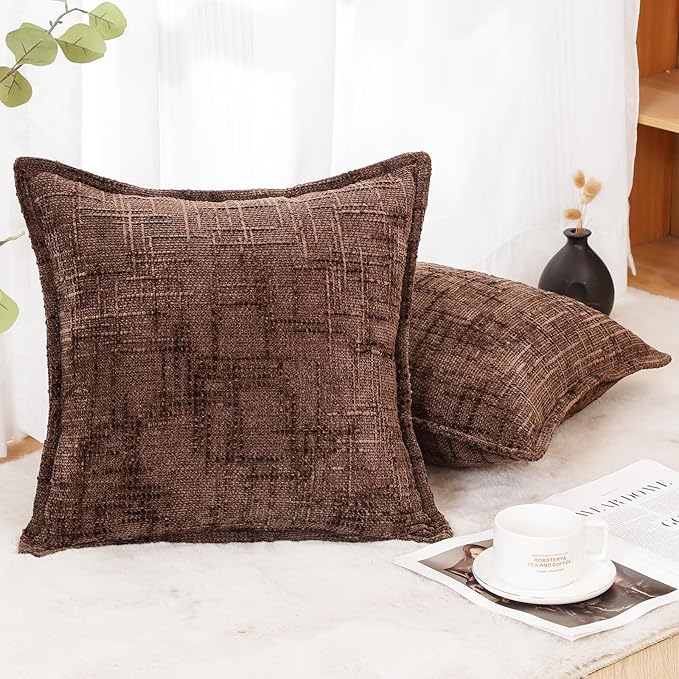 HPUK Fall Chenille Soft Throw Pillow Covers 18x18 Set of 2, Accent Cushion - Image 3