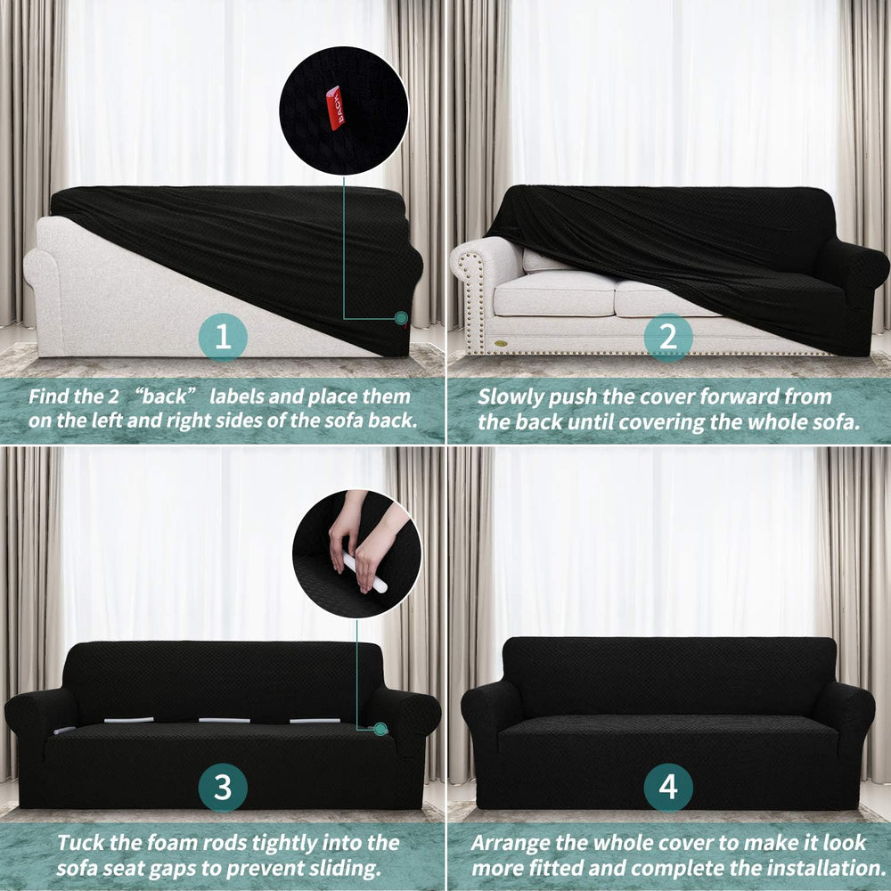 YEMYHOM Couch Cover Latest Jacquard Design High Stretch Sofa Chair Covers for...