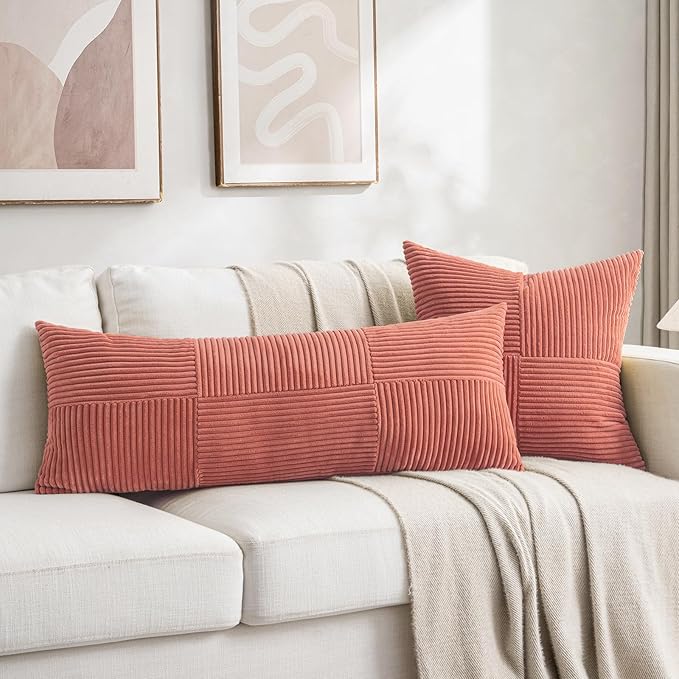 Fancy Homi 2 Packs Coral Decorative Throw Pillow Covers 16x16 Inch - Image 5