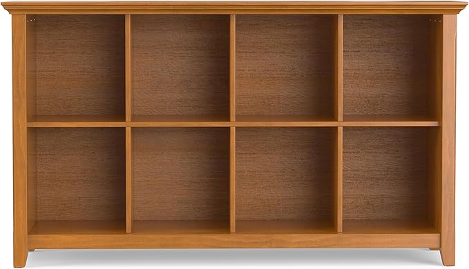 SIMPLIHOME Acadian Console Table - 57 Inch Wide Solid Wood 8-Cube Storage Sof...