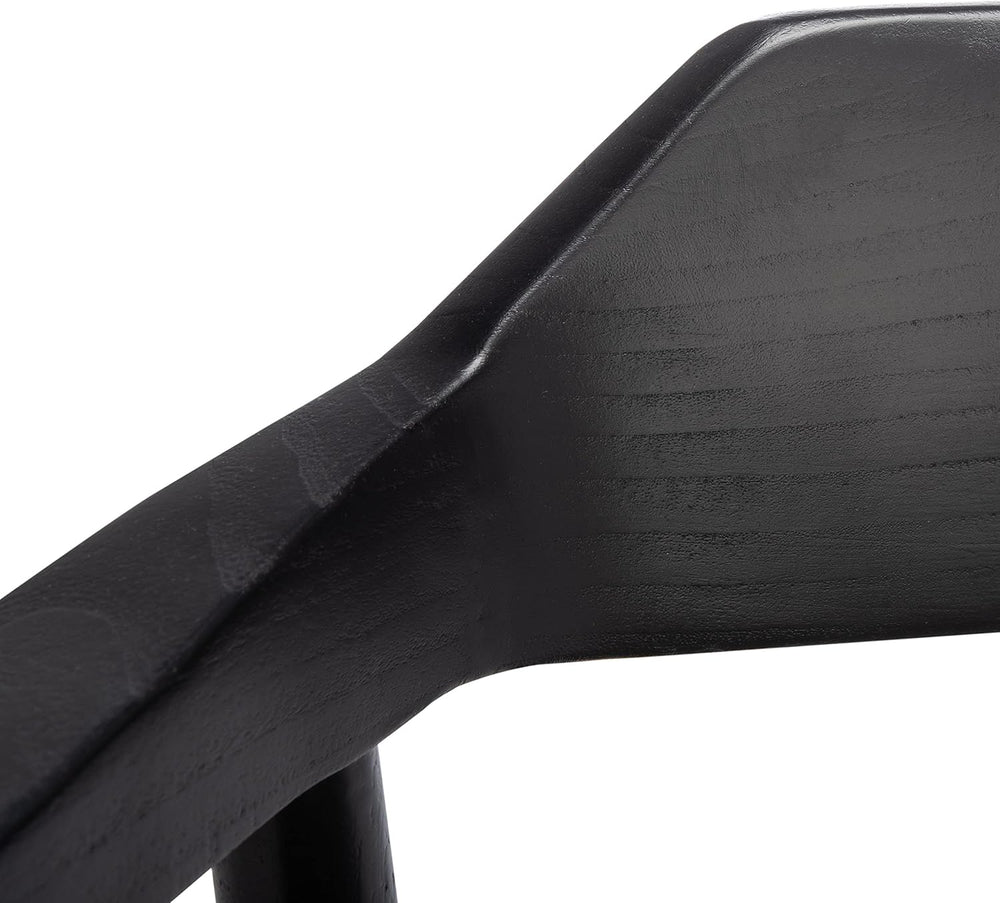 SAFAVIEH Munro Lther Wood Accent Chair, 20" Seat Mid-Century Black ACH1005B