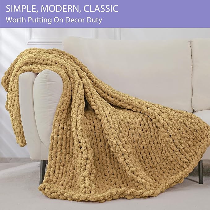 Bigacogo Chunky Knit Throw Blanket - Image 3