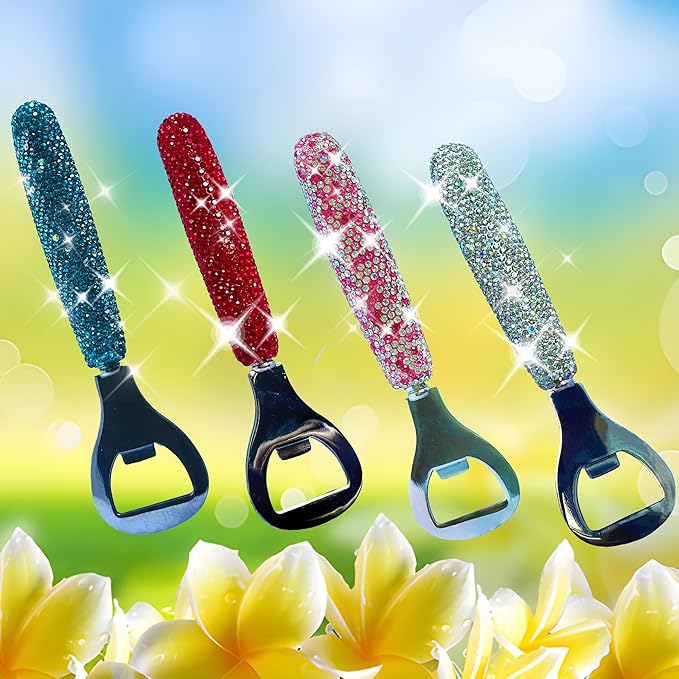 Handcrafted Red Crystal Bling Beer Opener – Sparkle Diamond Bottle Openers - Image 5