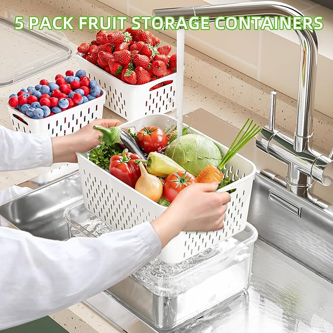 KEMETHY 5 Pack Fruit Storage Containers - Image 2