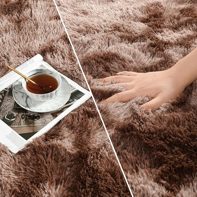 Deerhoo Large Shag Area Rugs 6 x 9, Tie-Dyed Plush Fuzzy Rugs - Image 4