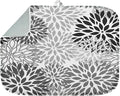 Sanwarm Absorbent Dish Drying Mat, Vintage Spring Leaf Gray Floral Flower by SanwarmHomeDecor