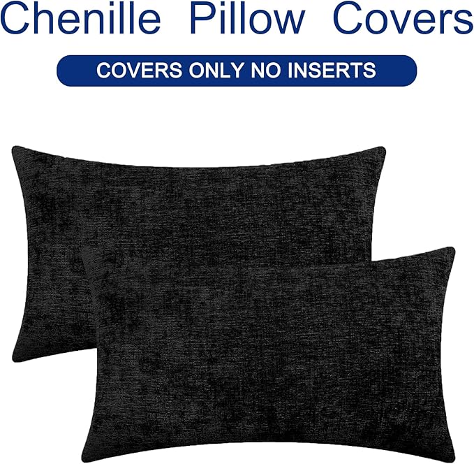 CaliTime Throw Pillow Covers Decorative 12 X 20 Inches Pack of 2 Cozy Chenille - Image 6