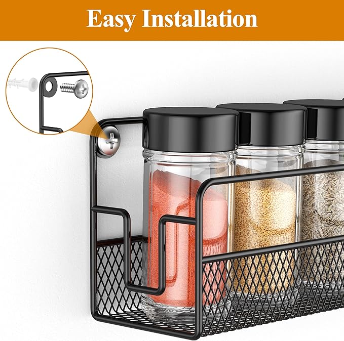 Wall Mounted Spice Rack Organizer, Pantry Door Organizer & Hanging Storage - Image 4