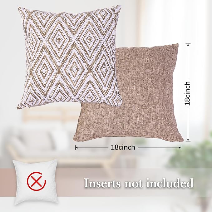 HPUK Decorative Throw Pillow Covers Set of 4 Couch Pillows Linen Cushion Cover - Image 3
