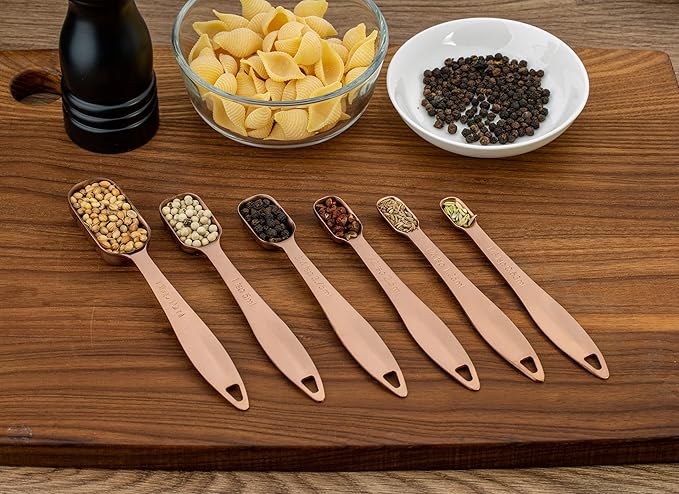 Accurate 18/8 Stainless Steel Measuring Spoons, Heavy Duty Good Handle Set of 6 - Image 6