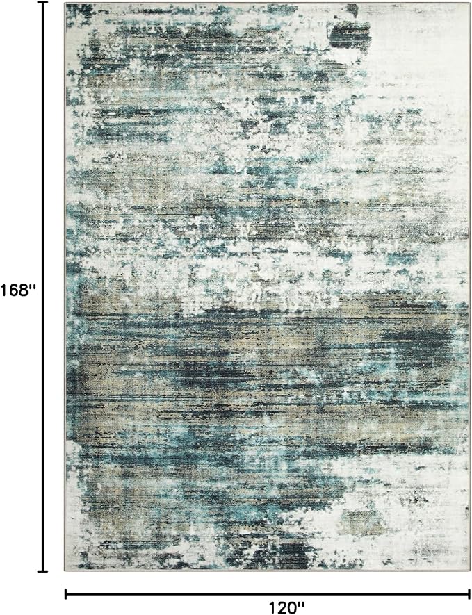 10x14 Area Rugs Washable Rug: Modern Abstract Living Room Rug Soft Anti-Skid - Image 2