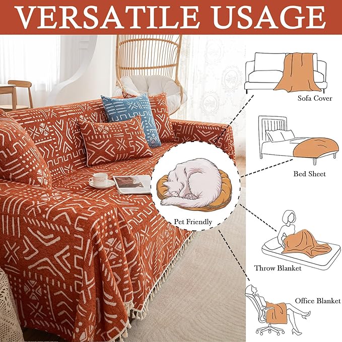 HANDONTIME Boho Aztec Sofa Slipcover - Image 6