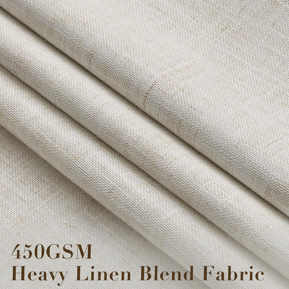 Pinch Pleated Linen Blackout Curtains 96 Inch Long, 50”W x 96”L, 2 Panels