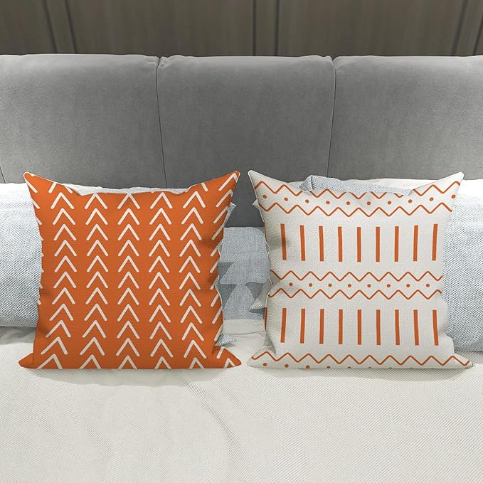 YCOLL Fall Pillow Covers 22x22 Set of 4, Modern Sofa Throw Pillow Cover - Image 5
