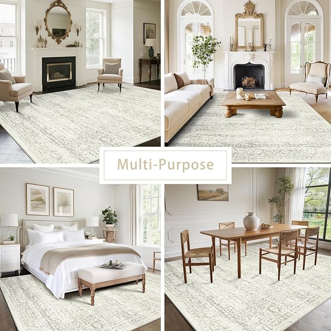 Washable Rugs 6x9 Area Rugs for Living Room, Dining Room- Large Ultra Soft Faux - Image 6